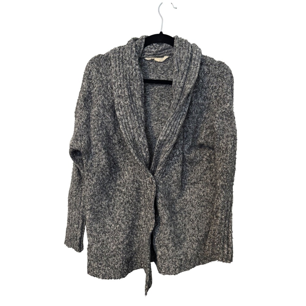Eddie Bauer Grey Marl Shawl Collar Cardigan Sweater Single Button XS/S